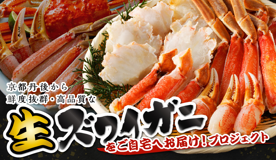 京都丹後から鮮度抜群・高品質なカット生ずわい蟹をご自宅へお届け！プロジェクト